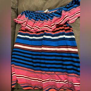 Striped Off the Shoulder Shirt Size Large